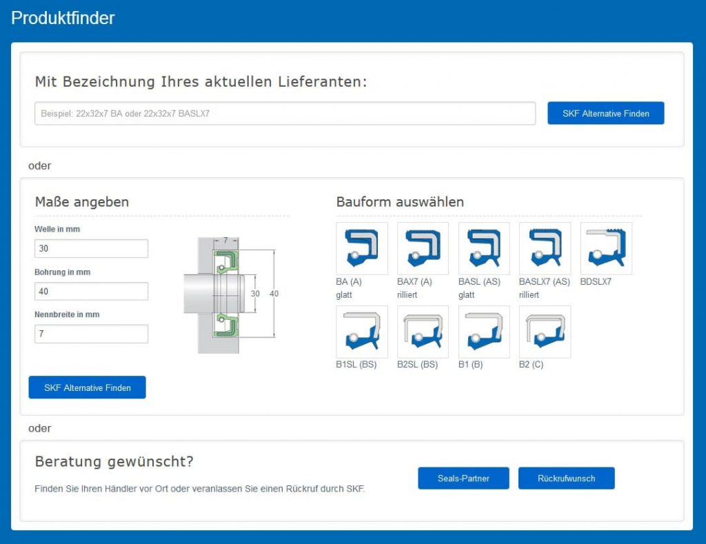 Reibungsoptimierte Radialwellendichtringe nach DIN 3760 schnell gefunden